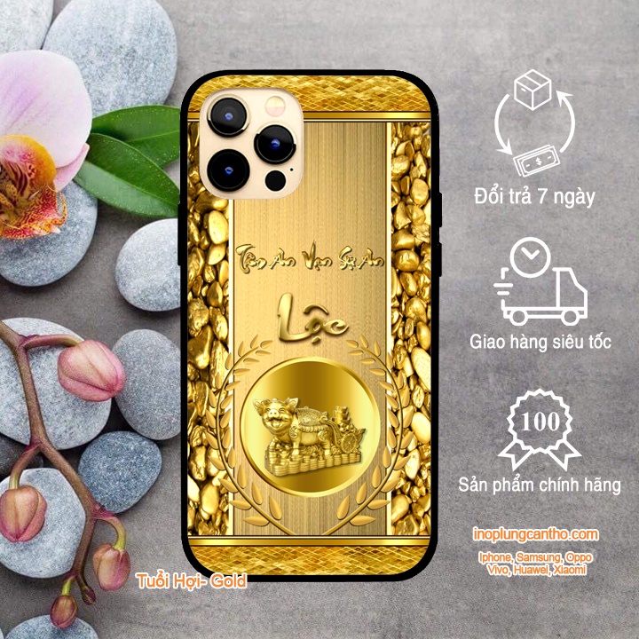 Ốp kính cường lực 12 con giáp tuổi HỢI tài lộc IPHONE