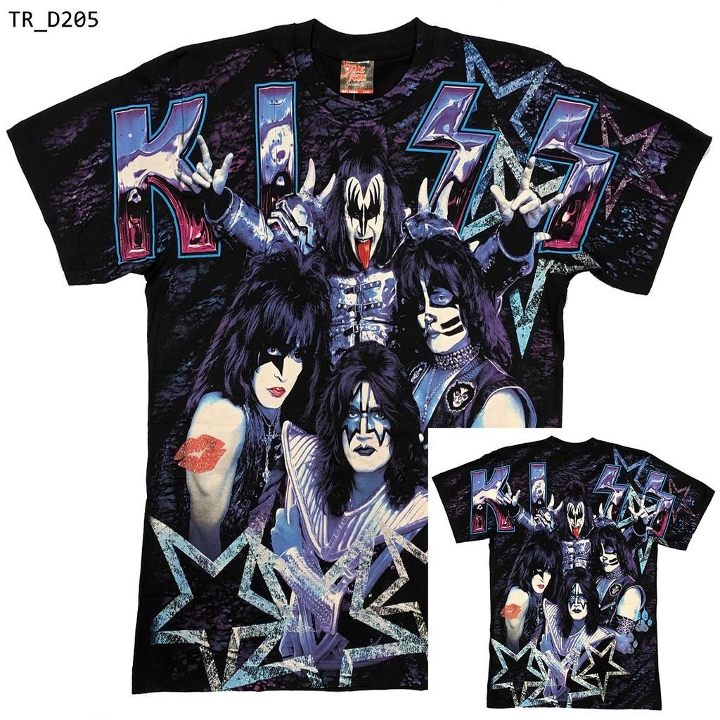 Áo Rock: áo phông KISS ROX D-205 in tràn 100% cottong unisex oversize Thái Lan