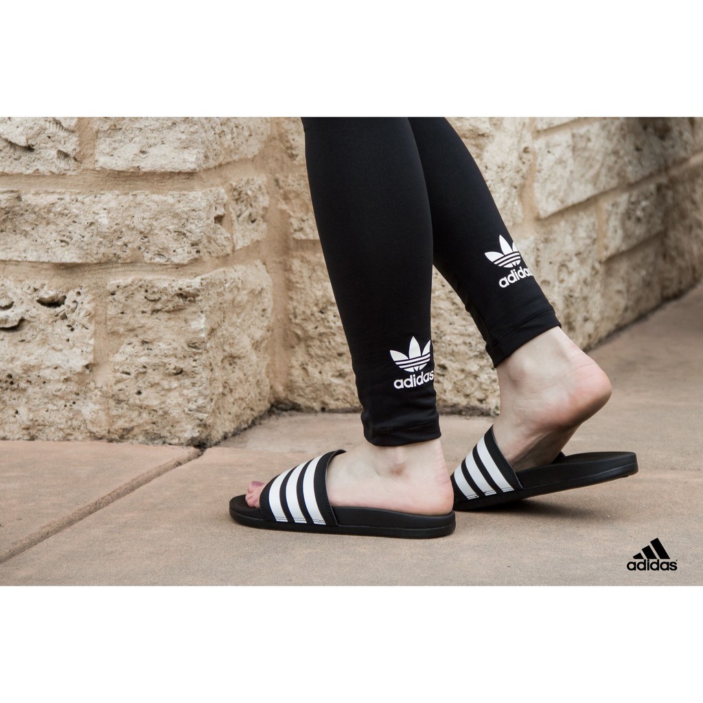 Dép Adidas Chính Hãng 🔴FREESHIP🔴Adidas Adilette Comfort Slides Black White Chính Hãng - Dép Thời Trang Đế Mềm AP9971