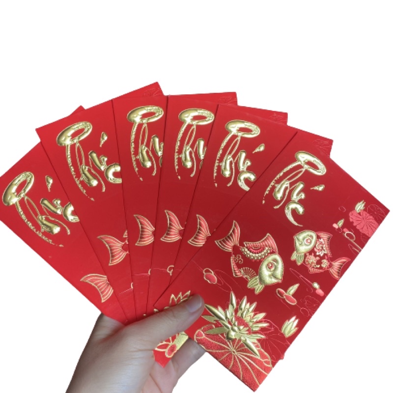 Set 6 Chiếc Lì Xì Đỏ May Mắn Cung Hỷ Phát Tài . Giá Rẻ