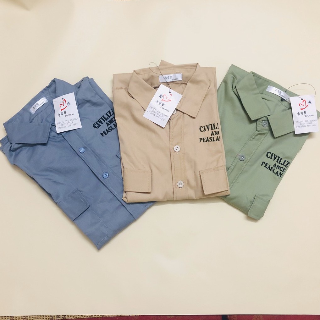 Áo Sơ Mi Kaki Dài Tay Unisex Form Rộng Nhiều Màu Chất Lượng Cao | BigBuy360 - bigbuy360.vn