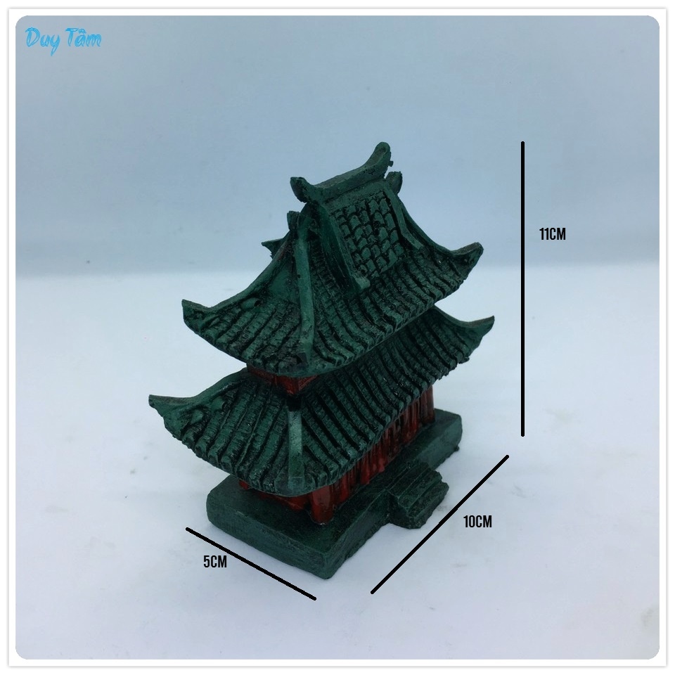 Tiểu cảnh mini, sen đá, bể cá, thủy sinh, non bộ, thác nước, trang trí terrarium, sân vườn. TC012- Mô hình nhà cổ trấn.