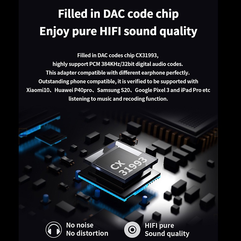 Bộ ChuyểN ĐổI Âm Thanh Kỹ ThuậT Số JM7 DAC USB C CX31993 LoạI C Sang 3.5mm