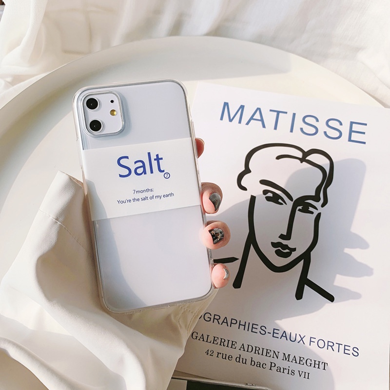 Ốp Điện Thoại Trong Suốt Họa Tiết Muối Biển Cho Iphone 14 7 / 8 SE2020 7 + 8PLUS XS XR 11 12 13 PRO MAX