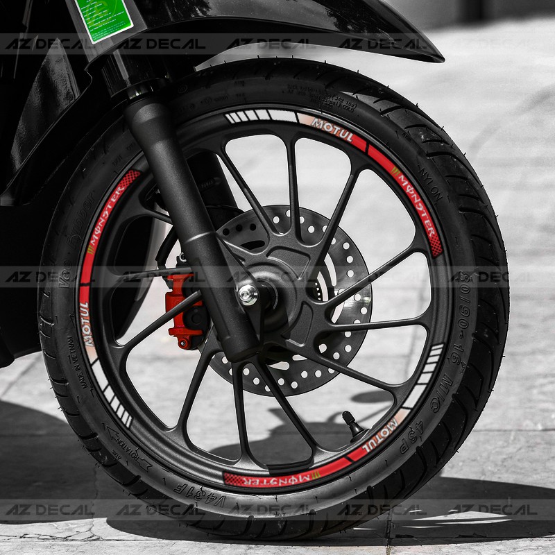 Tem Vành Monster Motul Phản Quang | TV29 | Decal Dán Mâm Xe Máy, Xe Điện Chống Nước, Bền Màu, Bám Dính Chắc