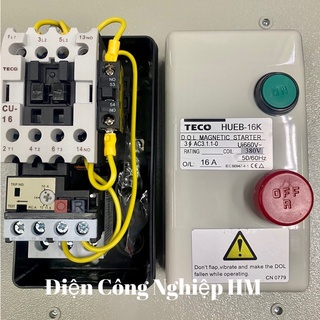 Khởi động từ hộp 16a teco hueb-16k, contactor điện áp cuộn hút 220v và 380v hàng chính hãng