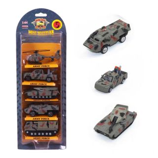 Set 5 xe quân sự bằng sắt đặc mini wheeler