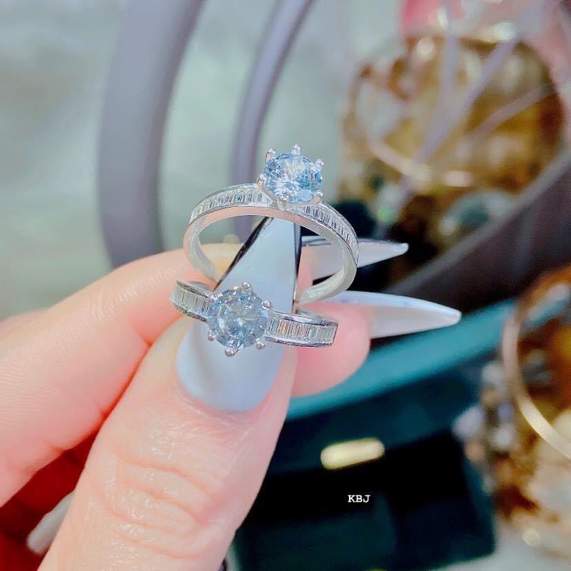 Nhẫn nữ bạc thật đính đá mới sang chảnh - Kho sỉ bạc Nhất Linh