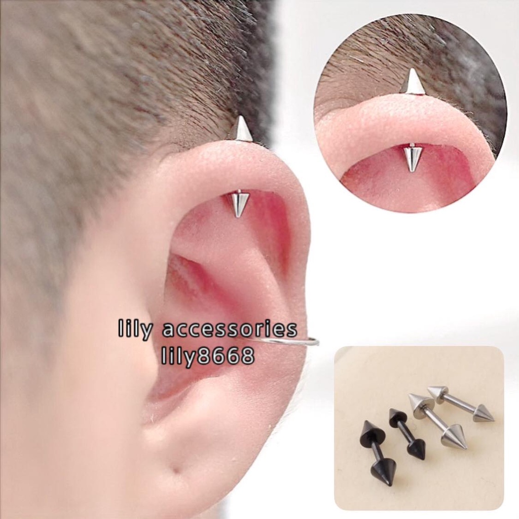 khuyên tai mũi nhọn không gỉ