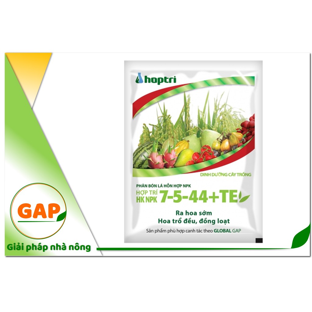 Hợp Trí HK NPK 7-5-44+TE - gói 250gr - Ra hoa sớm. Hoa trổ đều, đồng loạt