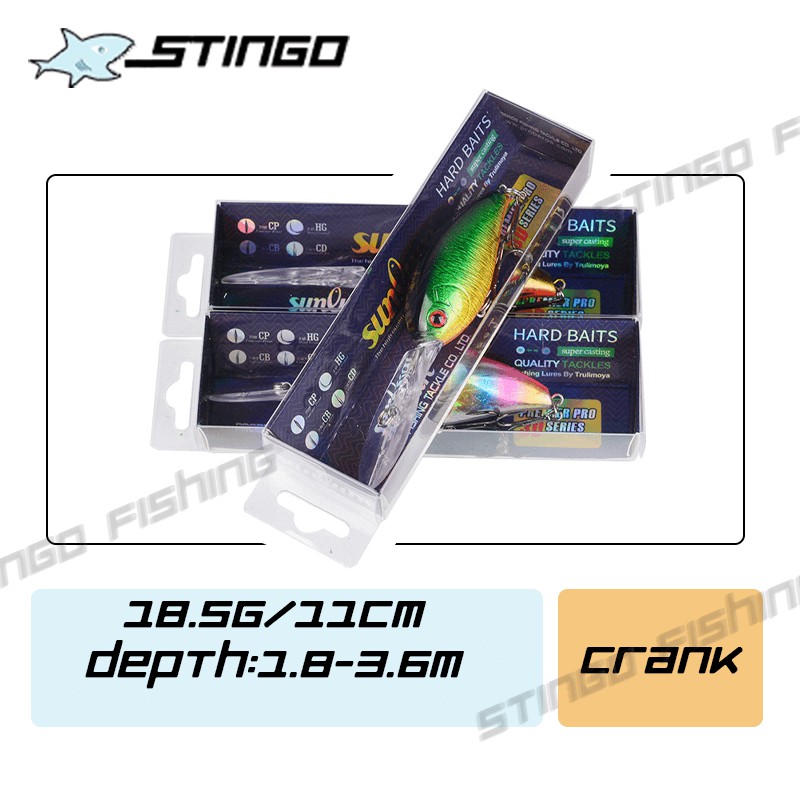 Stingo Crankbait 11cm 18.5g mồi câu cá giả lóc bằng nhựa cứng Fishing Lure