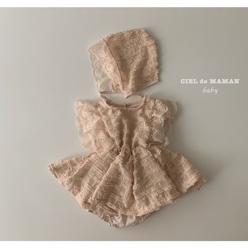 Set suit kèm mũ bonet thôi nôi Hàn Quốc dự tiệc cho bé gái made in Korea thời trang trẻ em BABYKOREA