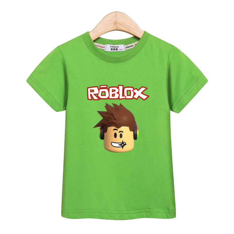 Roblox bé trai áo phông cotton in áo mùa hè Quần áo thời trang trẻ em boys tee tops