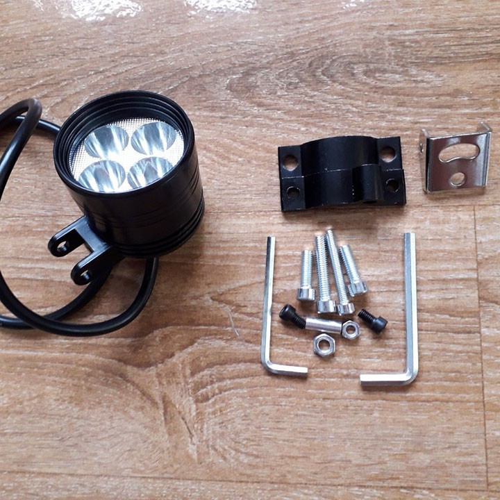 Đèn pha led L4 NGẮN siêu sáng, Đèn led tản nhiệt gắn cho xe ga xe số kèm phụ kiện