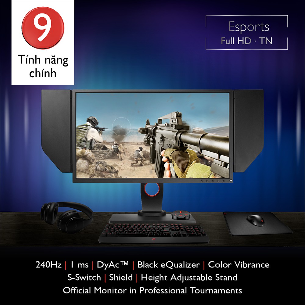 Màn hình máy tính BenQ ZOWIE XL2546 240Hz 24.5 inch DyAc™ chuyên eSports Gaming FPS (CSGO, PUBG, ...)