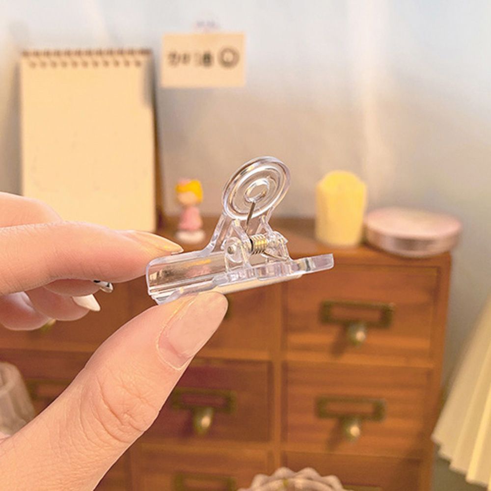 Set 5 Kẹp Giấy Bằng Nhựa Trong Suốt Tiện Dụng Cho Học Sinh / Nhân Viên Văn Phòng