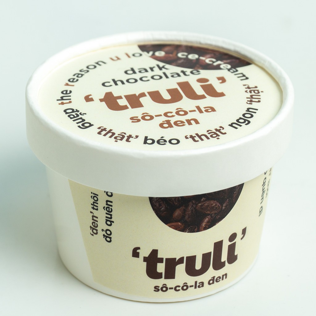 Kem Socola Đen hũ 120ml/ 240ml - Kem Homemade Truli Ice Cream