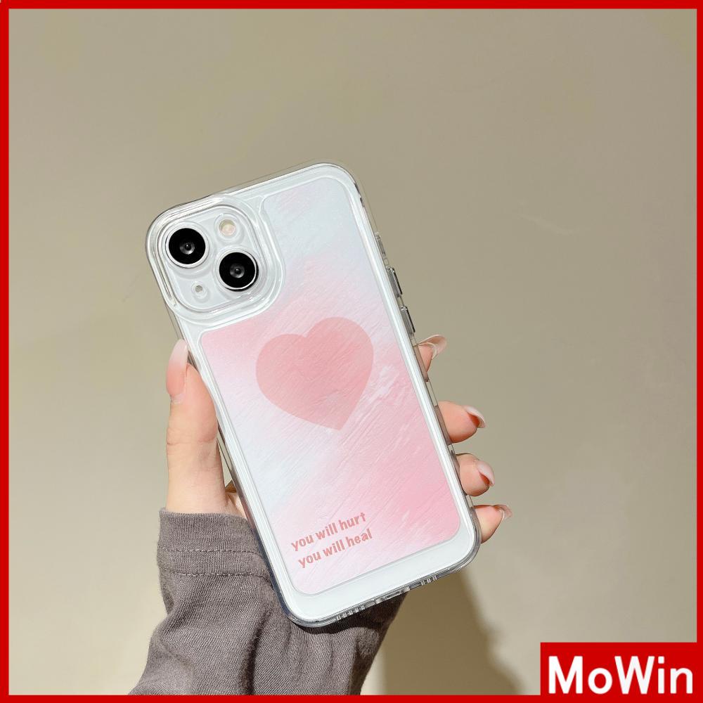 Ốp điện thoại silicone dẻo trong trái tim hồng thích hợp cho IPHONE 11 PRO MAX 13 PRO MAX 12 PRO MAX 7 PLUS XR XS MAX