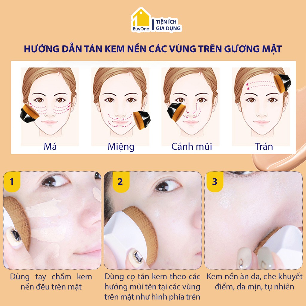 Cọ trang điểm tán kem nền số 55 cho da mịn đẹp, giúp tiết kiệm mỹ phẩm - buyone - BOPK170