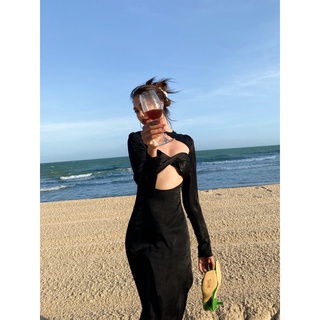  Jil Dress - Váy lụa tay dài cut-out eo xẻ cao - Thiết kế bỏi Coco.official 