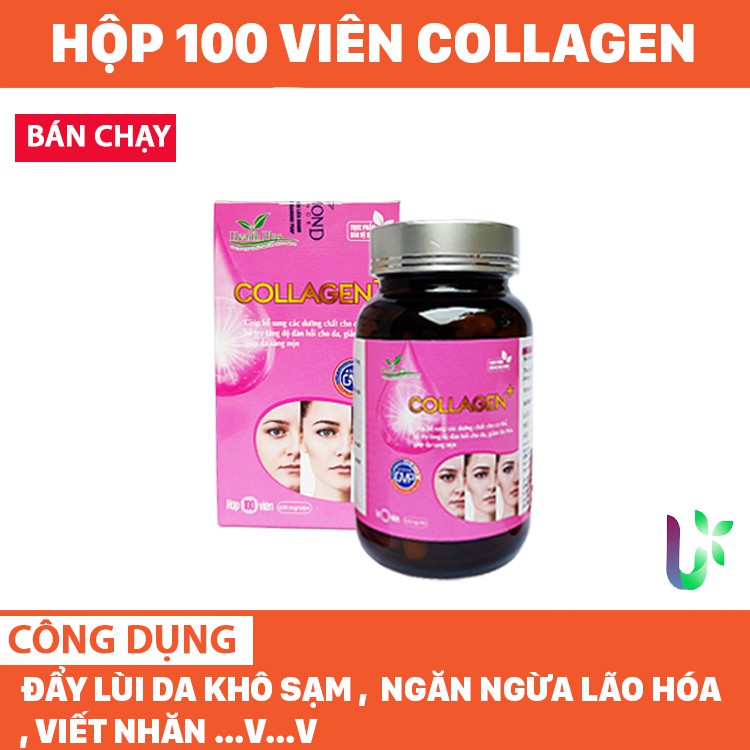 Colagen dạng viên hộp 100 viên, tiện dụng đẩy lùi da khô sạm , ngăn ngừa nếp nhăn HCLG | BigBuy360 - bigbuy360.vn