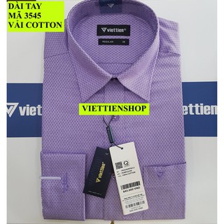 (3545 HVL) ÁO SƠ MI VIỆT TIẾN DÀI TAY VẢI 100% COTTON HOA VĂN