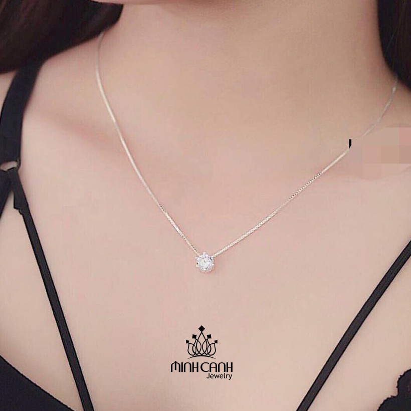 Dây Chuyền Bạc Nữ Nụ Đá Tròn - Minh Canh Jewelry