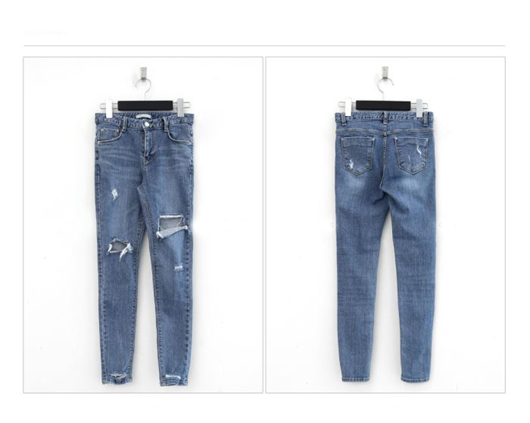 Women's Korean-Style High Waist Ripped Jeans Summer Tight Cropped Skinny Pants | BigBuy360 - bigbuy360.vn