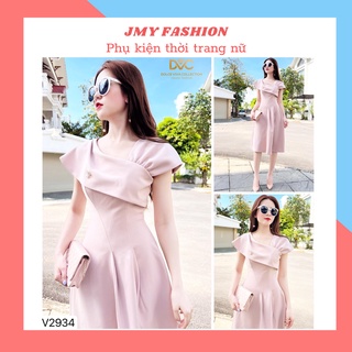 V2934 Váy đầm be lệch vai dự tiệc dáng dài tiểu thư - (DVC&ACC) Dolce viva colection