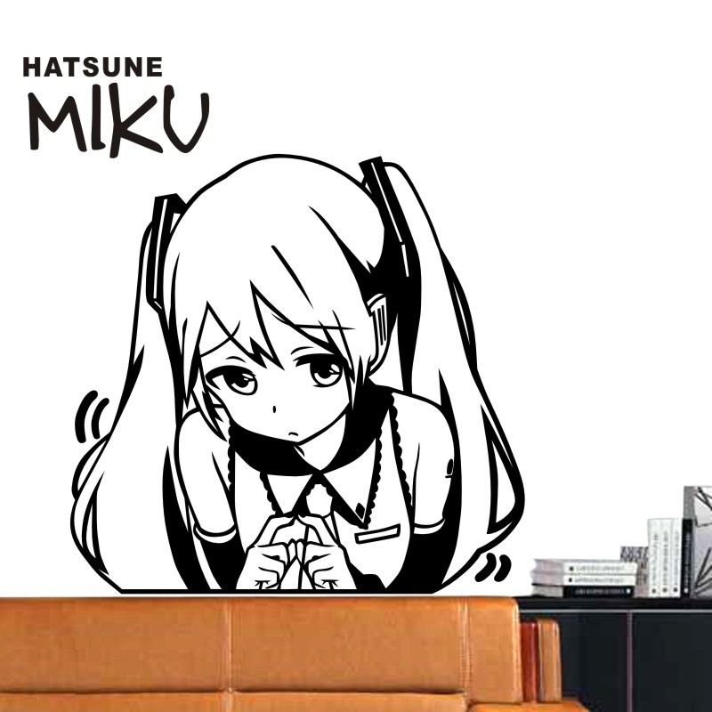 Anime Hoạt Hình Dán Xe Hơi Hatsune Miku Decal Dán Tường Vinyl Decal Dán Tường Decal