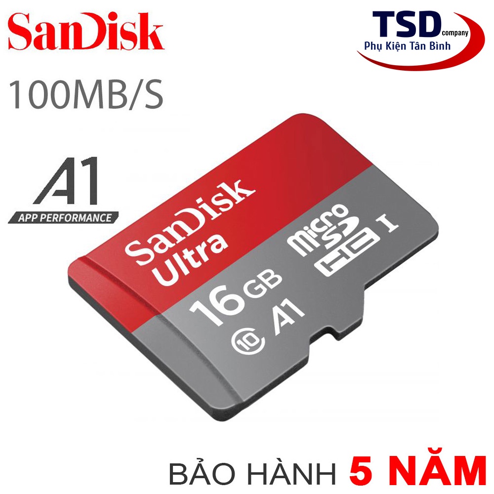 Thẻ Nhớ SanDisk Ultra 16GB 100MB/s MicroSDXC UHS-I A1 Chính Hãng