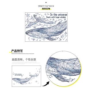 Miếng Dán Tường Trang Trí Hình Cá Voi Độc Đáo