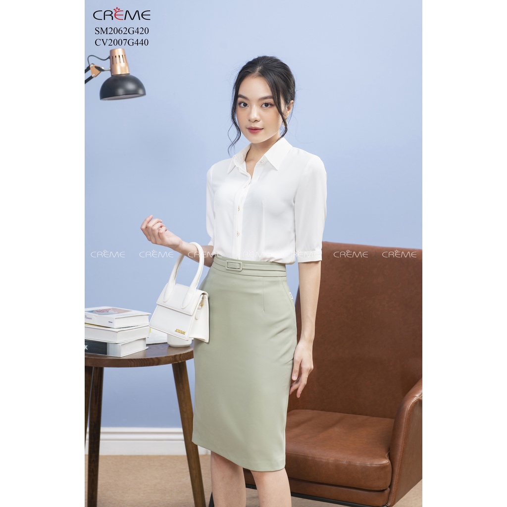 Chân váy công sở dáng bút chì CV2007 CREME