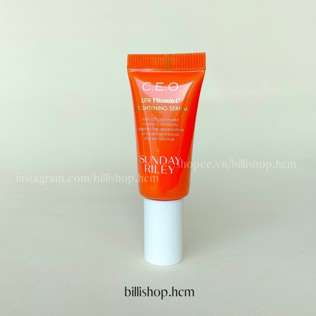 Mini size 5ml -Tinh chất trắng da mờ thâm Sunday Riley rapid brightening C.E.O