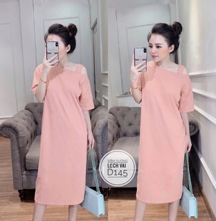 Bigsize Đầm suông lệch vai D145