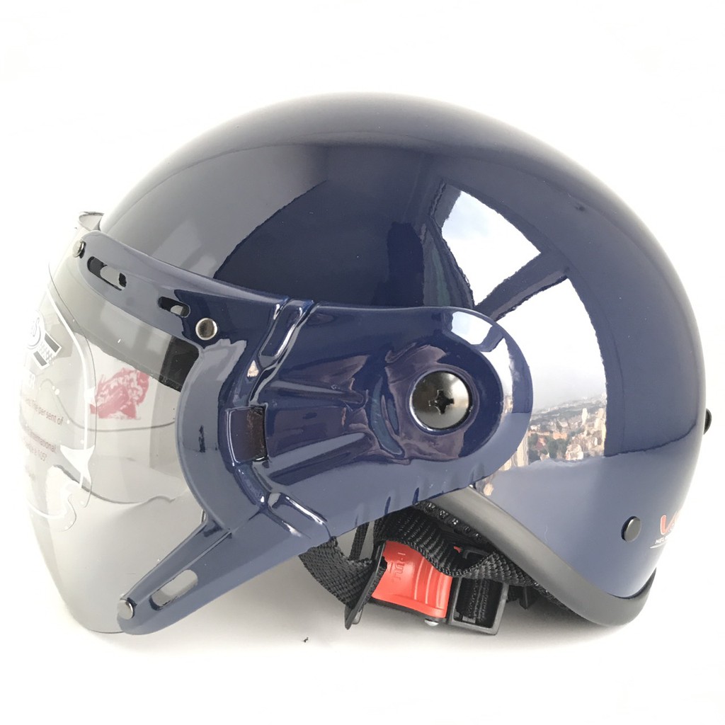 Mũ bảo hiểm nửa đầu có kính V&amp;S Helmet - VS105K - Xanh than bóng