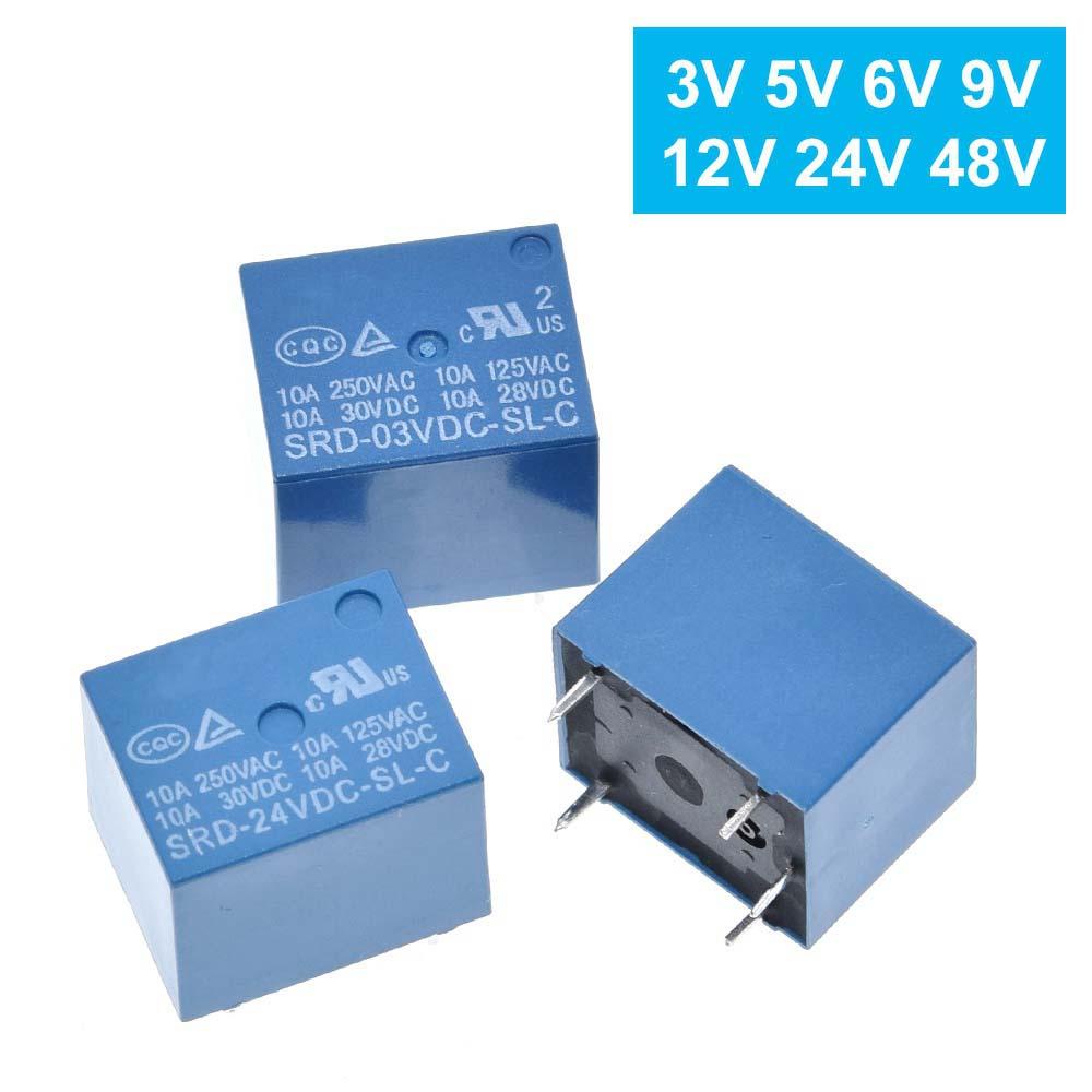 Mô Đun Rơ Le Điện Tử Thông Minh 250VAC SRD-09VDC-SL-C 3V 5V 6V 9V 12V 24V 48V 10A SRD-12VDC-SL-C