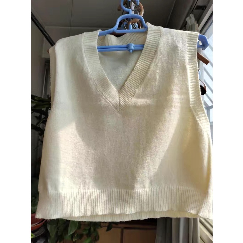 Áo gile len nữ croptop hàn quốc dáng ulzzang cổ v - 103