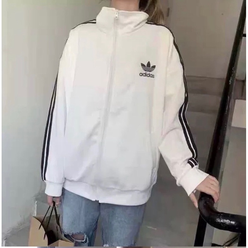 Áo khoác nỉ viền tay Da.s from thụng unisex,Áo khoác nỉ thêu logo Dáng rộng Ulzzang