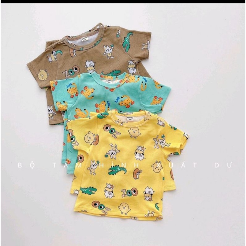 SÉT 3 BỘ COTTON TĂM XUẤT DƯ HỌA TIẾT CON VẬT ĐÁNG YÊU CHO BÉ