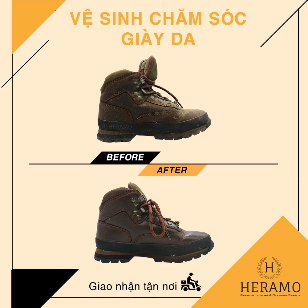 HCM [E-voucher] Giảm 30K Vệ sinh giày, Giặt sấy, Giặt hấp cao cấp tại HERAMO