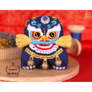DIY KIT thêu Túi Thơm Hình Sư Tử Cổ điển MAY MẮN TÀI LỘC - bộ nguyên liệu thêu cơ bản- bách hóa na na