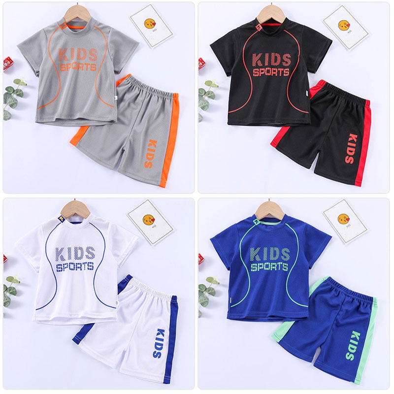 Bộ Đồ Thể Thao Áo Thun Tay Ngắn Phối Quần Short Nhanh Khô Thời Trang Mùa Hè Cho Bé
