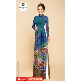 Vn-áo dài truyền thống may sẵn đủ size-họa tiết thổ cẩm