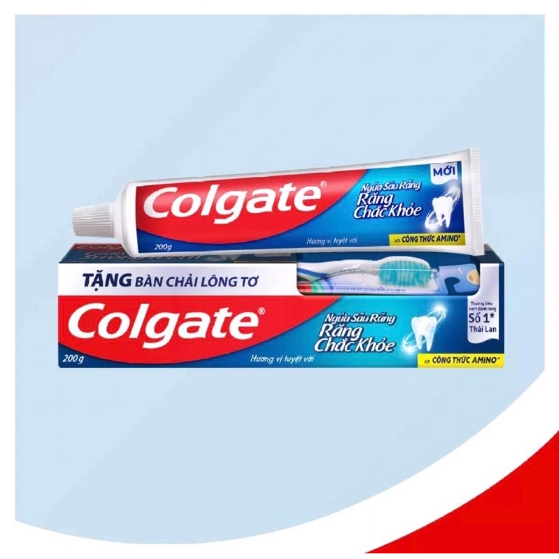 Kem đánh răng Colgate ngừa sâu răng vượt trội công thức cải tiến hương vị tuyệt vời 200g/tuýp tặng bàn chải đánh răng