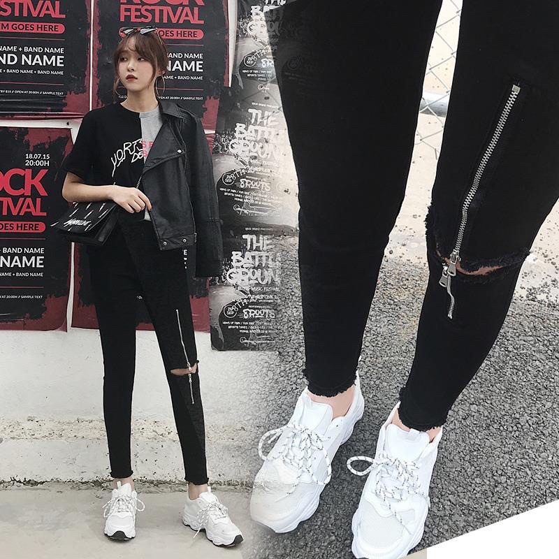 Quần Đen Kéo Khoá Gối Siêu HOT