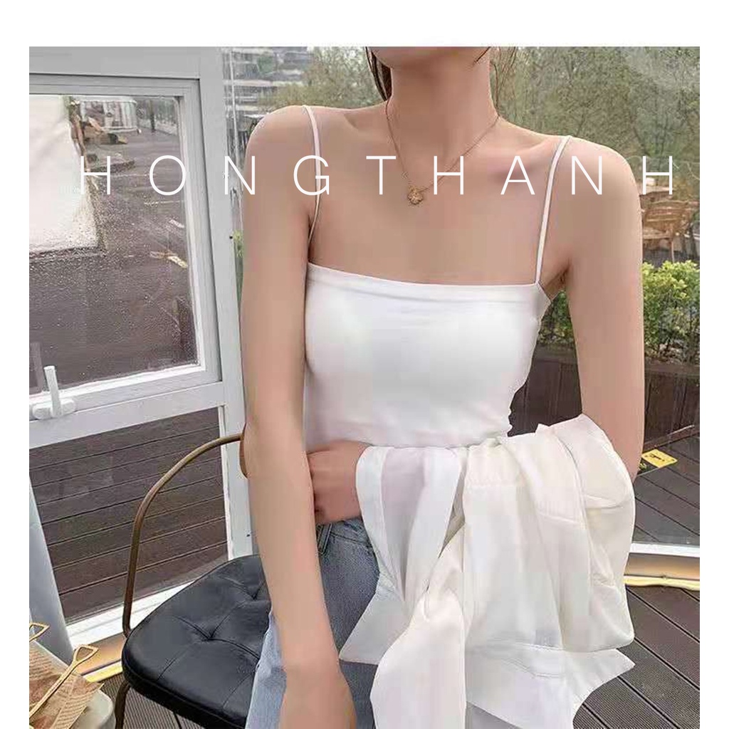 Áo ngực bralette 2 dây cotton dáng quây có đệm, mặc nhà, mặc đi biển, mặc trong vest