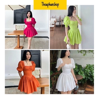 ĐẦM XOÈ BO EO NHÚN NGỰC BO CHUN LƯNG NHIỀU MÀU [kèm ảnh thật ]