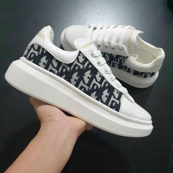 Giày thể thao,Sneakers nam nữ MC.Q trắng gót đen,phản quang tăng chiều cao 4cm,êm chân