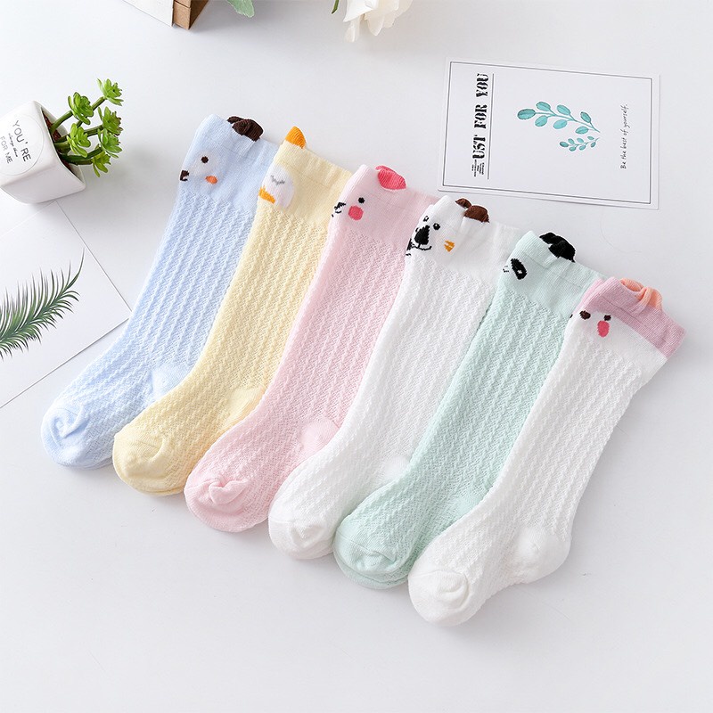 [Chọn Màu] Tất Sơ Sinh/Tất Đùi Cotton Giữ Ấm Đầu Gối Cho Bé Siêu Yêu